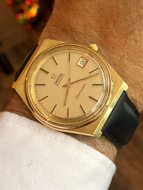 omega gold plated watch|omega gold watches for men.